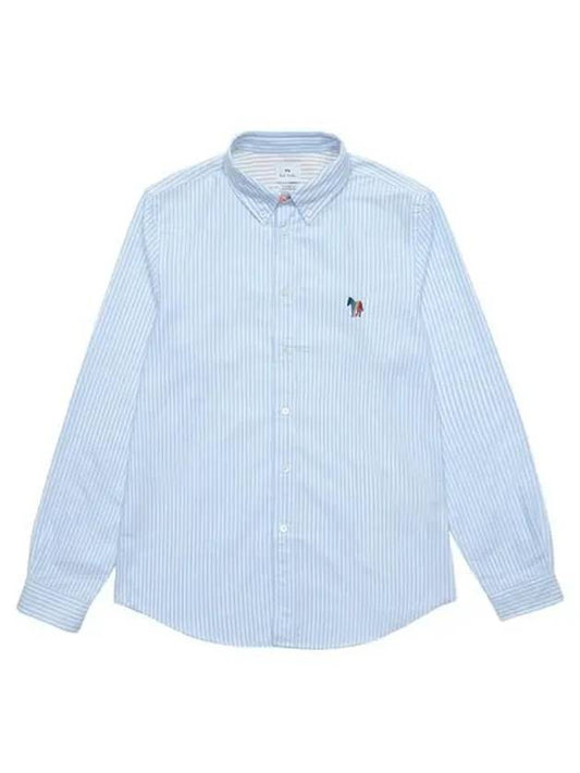 Zebra Motif Long Sleeve Shirt Blue - PAUL SMITH - BALAAN 2