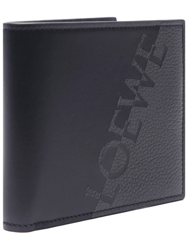 Signature Calfskin Bi-Fold Wallet Anthracite Black - LOEWE - BALAAN.