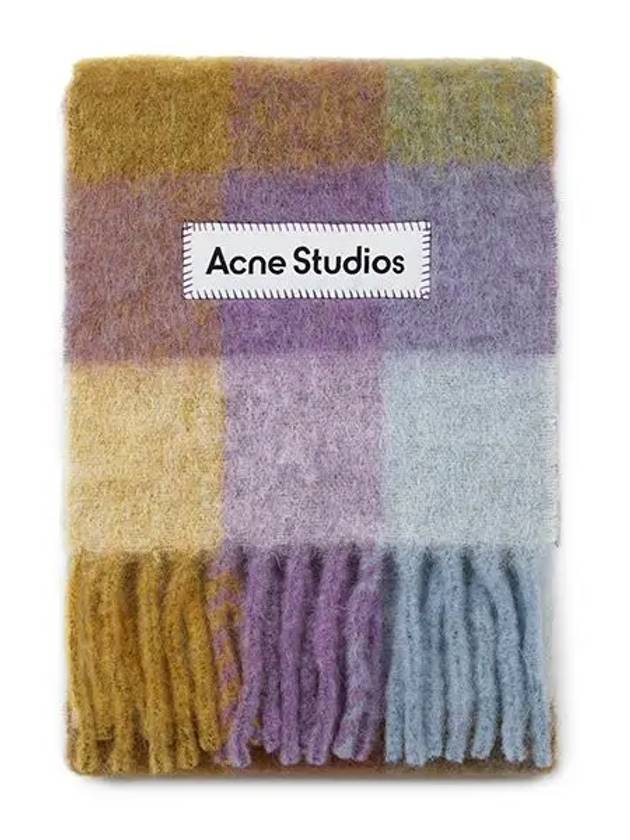 Check Mohair Muffler Violet Yellow - ACNE STUDIOS - BALAAN 5