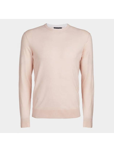 Men's Merino Wool Blend Crewneck Sweater Light Pink - G/FORE - BALAAN 1