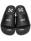 Women's Off-Stamp Logo Print Slippers Black - OFF WHITE - BALAAN 3