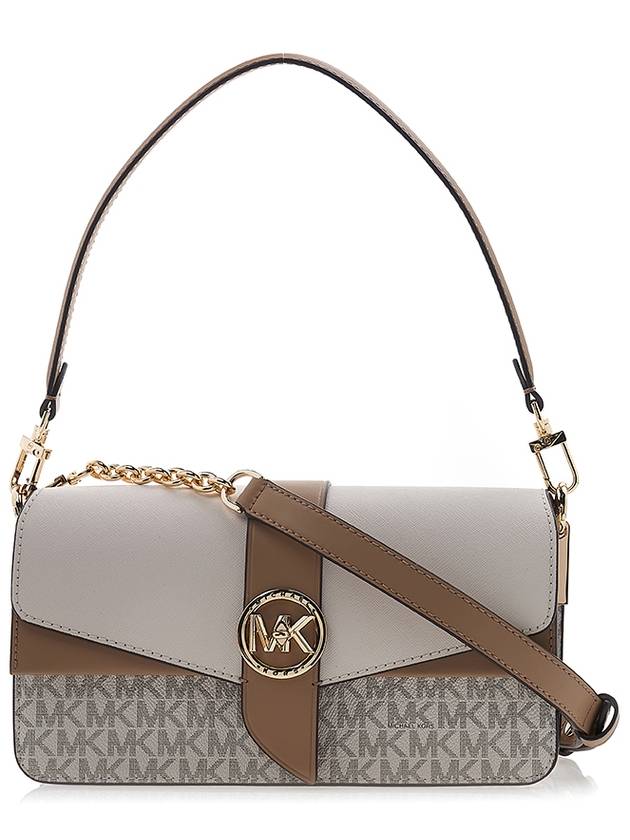 Greenwich Medium Logo Shoulder Bag White - MICHAEL KORS - BALAAN 2