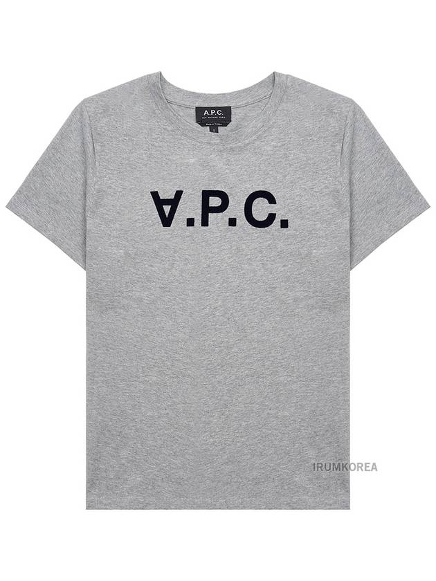 VPC Navy Logo Cotton Short Sleeve T-Shirt Grey - A.P.C. - BALAAN 9