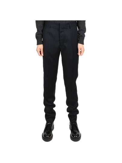 Cigarette Fit Virgin Wool Slacks Black - AMI - BALAAN 2