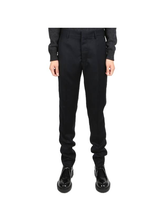 Cigarette Fit Virgin Wool Slacks Black - AMI - BALAAN 1