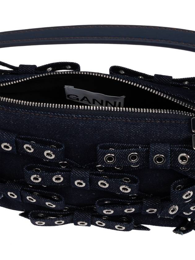 Ganni Handbag With Appliqués, Women's, Navy Blue - GANNI - BALAAN 5