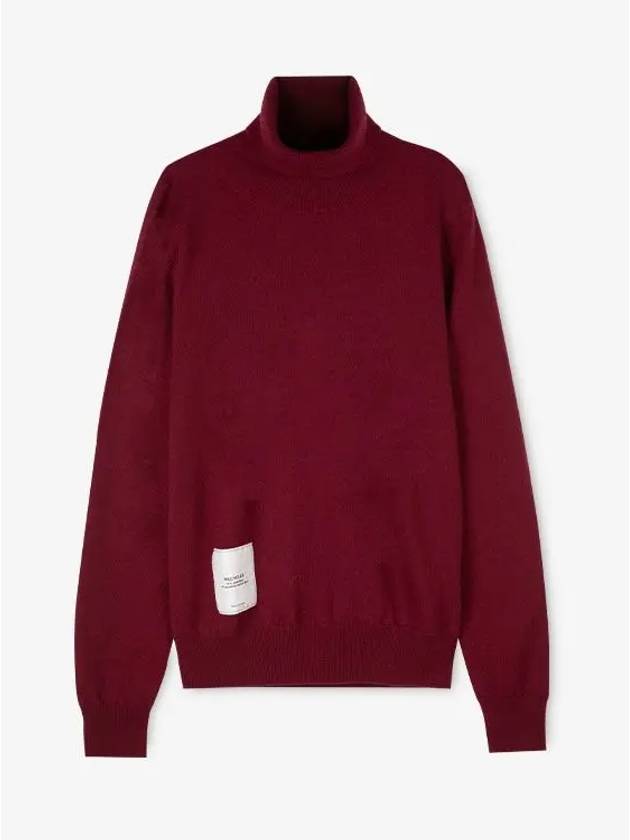 Men's Signature Logo Pullover Cashmere Wool Knit Top Red - MAISON MARGIELA - BALAAN 4