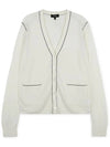 Women's Washable Silk V-Neck Cardigan White - THEORY - BALAAN 4