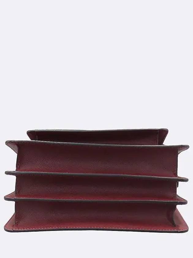 SBMPN09NO1 Burgundy color calfskin trunk medium gold logo shoulder bag - MARNI - BALAAN 4