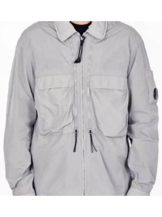 Chrome-R Hooded Over Long Sleeve Shirt Grey - CP COMPANY - BALAAN 2