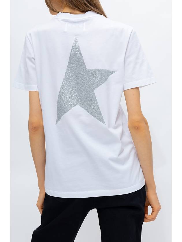 Glitter Star Logo Short Sleeve T-Shirt Silver White - GOLDEN GOOSE - BALAAN 5