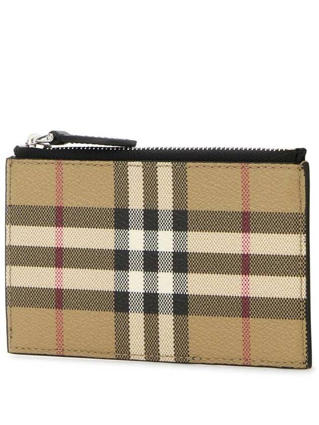 Vintage Check Leather Card Wallet Beige - BURBERRY - BALAAN 3