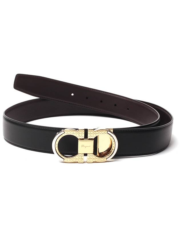 Salvatore Reversible Belt Black Brown - SALVATORE FERRAGAMO - BALAAN.