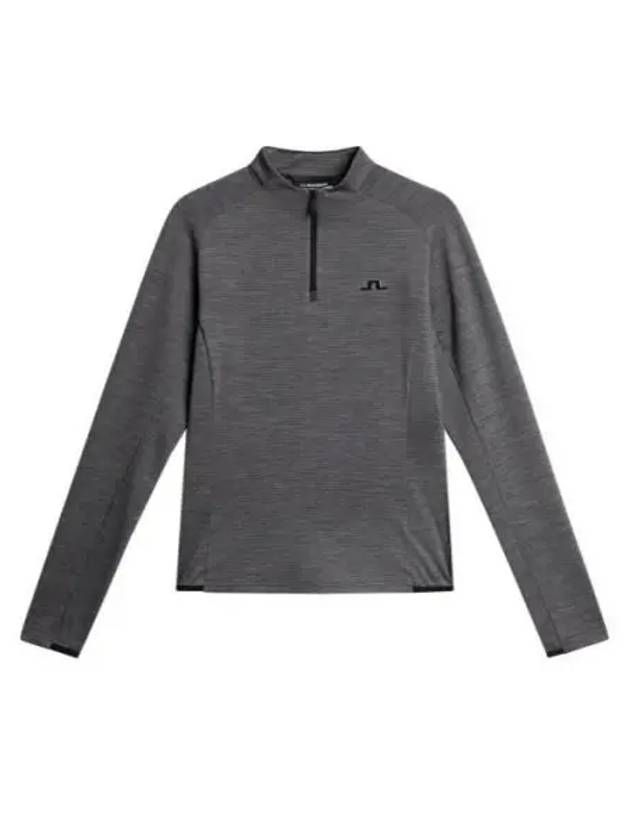 Steffi Mid Layer Quarter Zipper Long Sleeve T-Shirt Dark Grey Melange - J.LINDEBERG - BALAAN 2