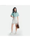 Bleached Denim Mini A-Line Skirt White - LOUIS VUITTON - BALAAN 2