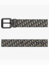 Micro Oblique Jacquard Belt Black Beige - DIOR - BALAAN 3