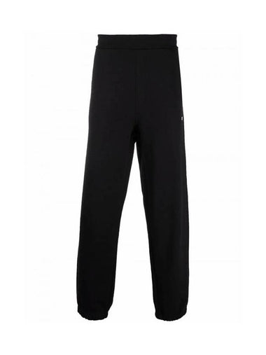 Logo Cotton Track Pants Black - MSGM - BALAAN 1