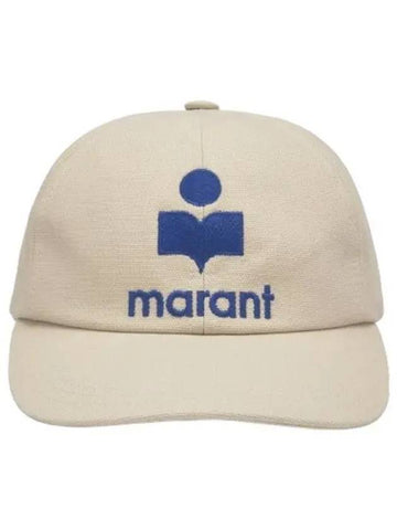 Tyrone logo ball cap ecru blue hat - ISABEL MARANT - BALAAN 1