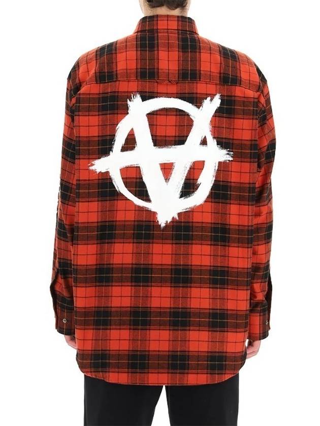 Anarchy Flannel Check Long Sleeve Shirt Red - VETEMENTS - BALAAN.