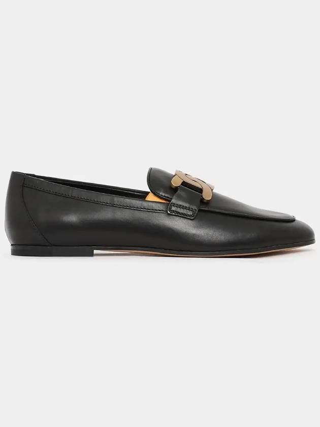 Kate Metal Logo Leather Loafers Black - TOD'S - BALAAN 4