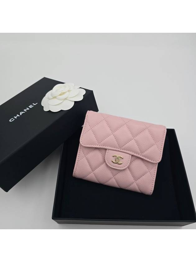 Classic snap flap bi fold wallet light pink AP0231 - CHANEL - BALAAN 2