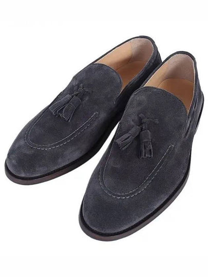 Tassel Detail Suede Loafers Dark Grey - BRUNELLO CUCINELLI - BALAAN 2