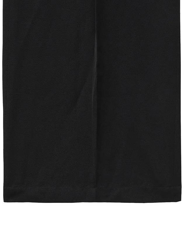 Linen Semi-Wide Pants Black - NOIRER FOR WOMEN - BALAAN 8