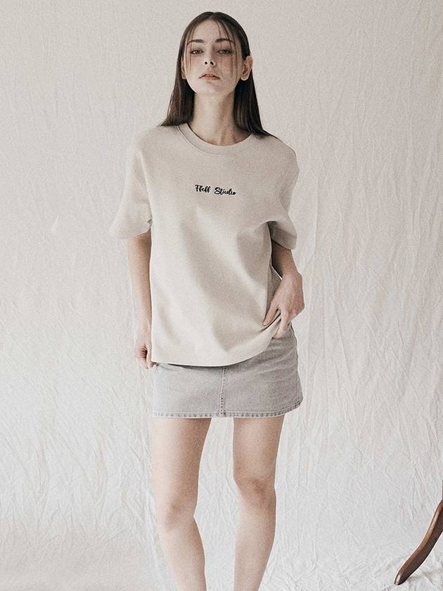 Lettering embroidery short sleeve t-shirt natural - FFEFF STUDIO - BALAAN 1