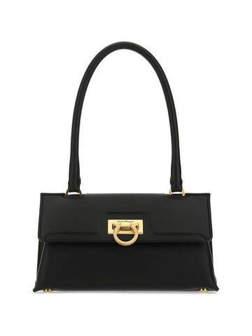 Salvatore Trifolio Swing Tote Bag Black - SALVATORE FERRAGAMO - BALAAN.