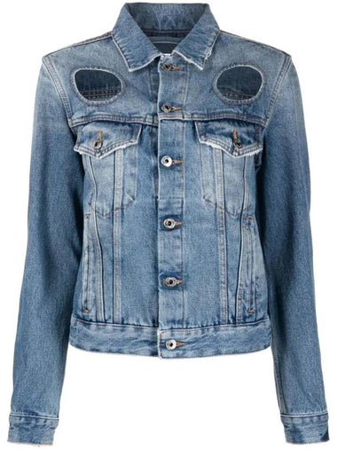 cut-out denim jacket OWYE047F23DEN0014500 - OFF WHITE - BALAAN 1