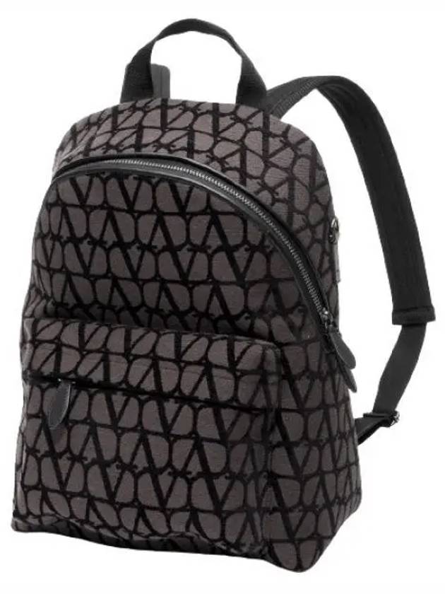 Toile Iconographe Fabric Leather Backpack Brown - VALENTINO - BALAAN 2