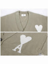 De Coeur Logo Wool Cardigan Green - AMI - BALAAN 6