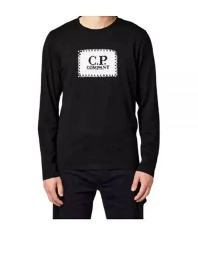 Logo Printed Cotton Long Sleeve T-Shirt Black - CP COMPANY - BALAAN 2