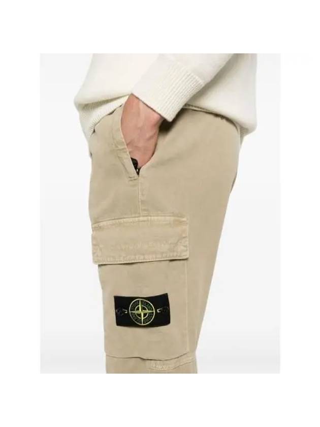 Compass Badge Cargo Straight Pants Beige - STONE ISLAND - BALAAN 6