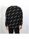 Men's Script Logo Wool Knit Black - BALENCIAGA - BALAAN 3