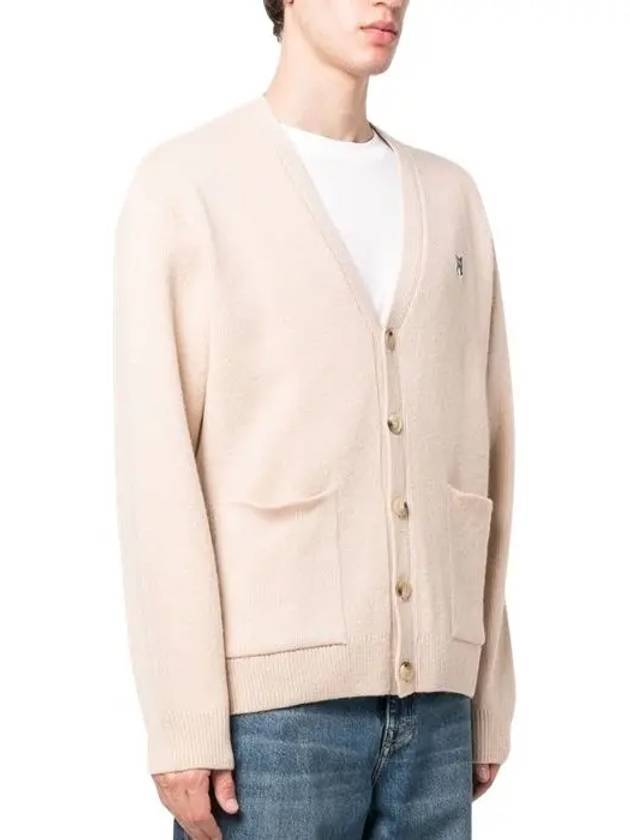 Grey Fox Head Patch Relax Cardigan Beige - MAISON KITSUNE - BALAAN 3