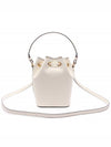 Mini drawstring V logo signature bucket bag ivory 5W2P0Z44VNL098 - VALENTINO - BALAAN 5