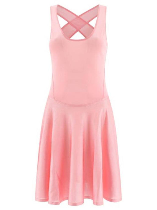 Flare Midi Dress Pink - ALAIA - BALAAN 1