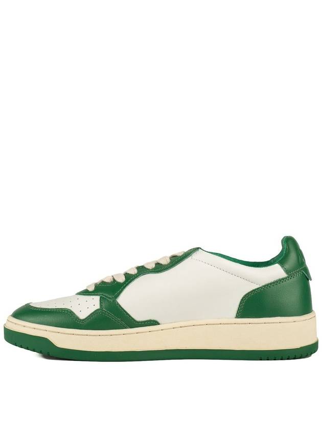 Men's Medalist Leather Low Top Sneakers Green - AUTRY - BALAAN 3