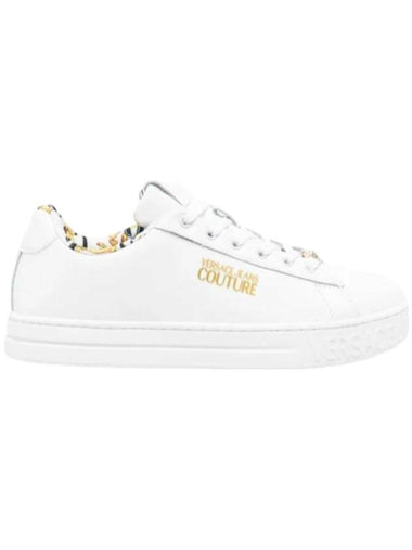 Jeans Couture Court Low Top Sneakers White - VERSACE - BALAAN 1