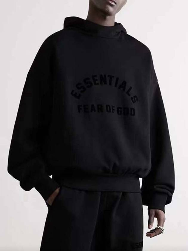 Logo Print Hoodie Jet Black - FEAR OF GOD ESSENTIALS - BALAAN 6