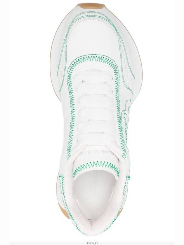 Sprint Runner Low Top Sneakers White Green - ALEXANDER MCQUEEN - BALAAN 4