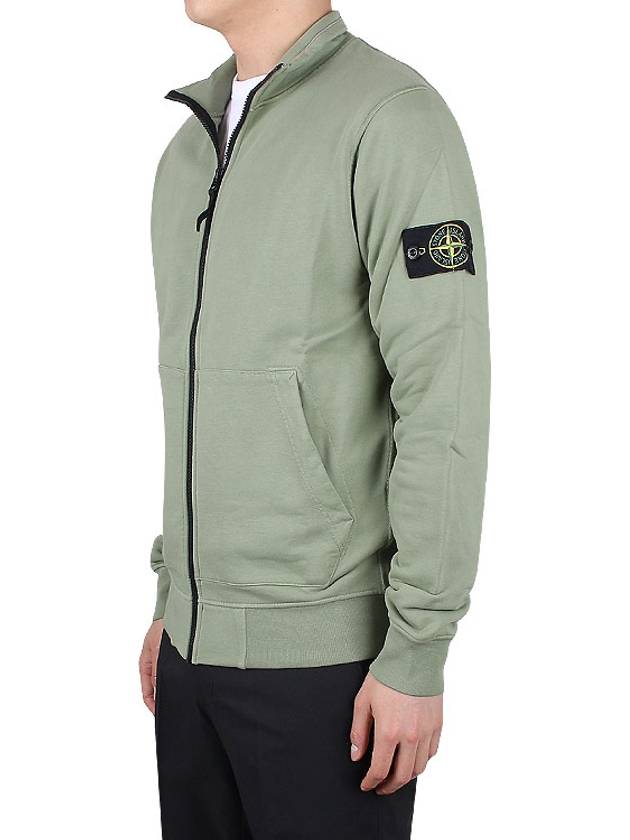 Wappen Patch Cotton Fleece Zip-up Jacket Khaki - STONE ISLAND - BALAAN 5