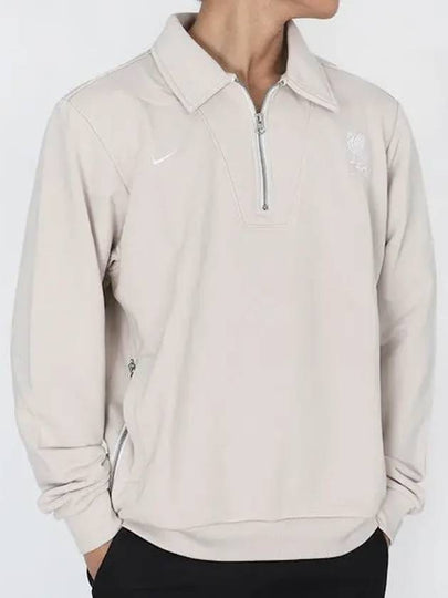 Dri-Fit Football Quarter Zip Sweatshirt Light Orewood - NIKE - BALAAN 2