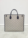 Navy Interlocking G Medium Tote Bag - GUCCI - BALAAN 6