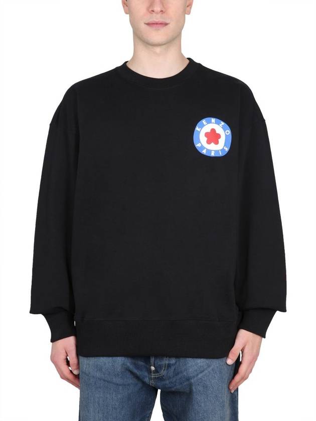 Logo Target Classic Cotton Sweatshirt Black - KENZO - BALAAN 2