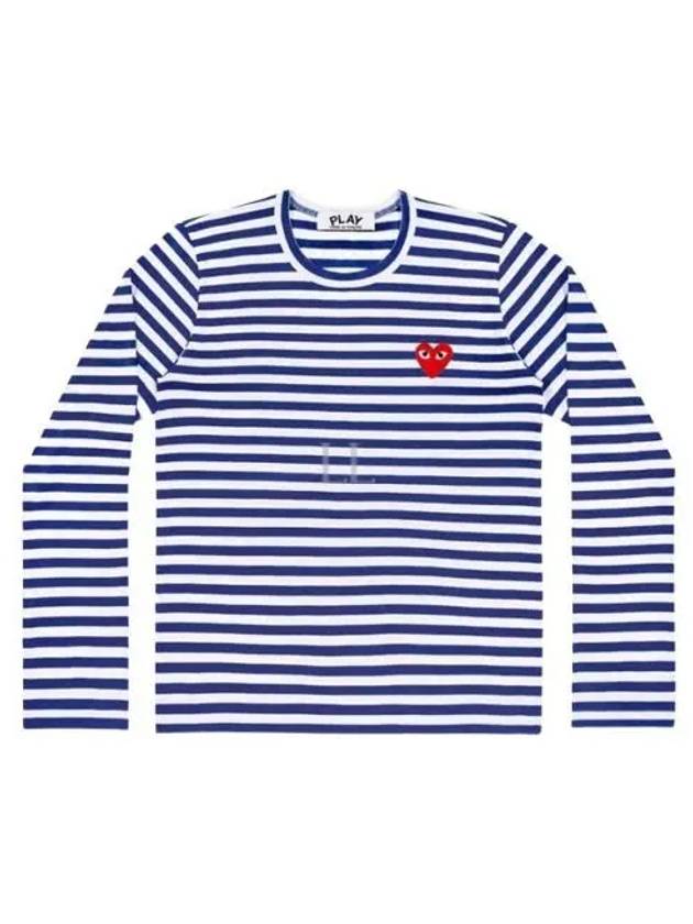 24 AX T164 051 2 P1T164 AZ Red Heart Waffen Stripe Long Sleeve T Shirt - COMME DES GARCONS - BALAAN 1