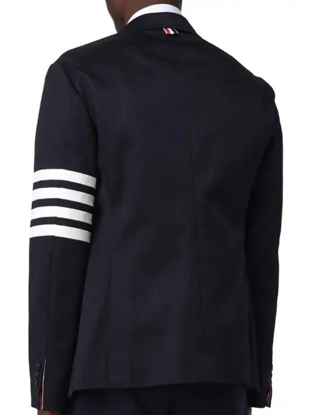 4 Bar Armband Cotton Blazer Jacket Navy - THOM BROWNE - BALAAN 3