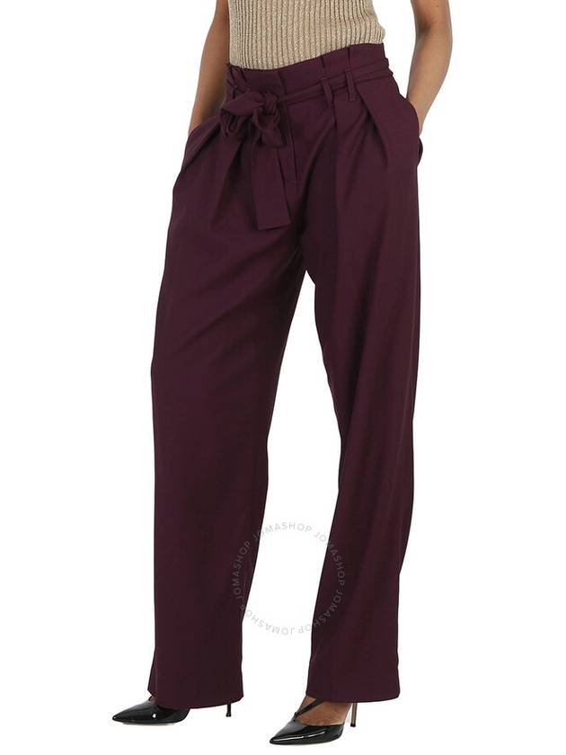 Victoria Beckham Ladies Pants Purple 2 Pleat Tie Pant, Brand Size 6 (US Size 2) - VICTORIA BECKHAM - BALAAN 2