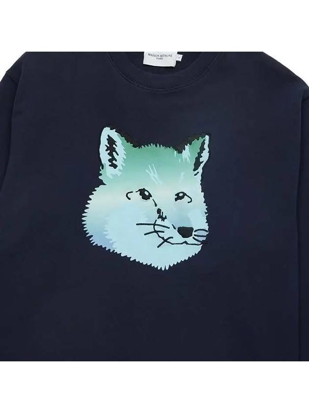 Vibrant Fox Head Relaxed Fit Sweatshirt Navy - MAISON KITSUNE - BALAAN 5